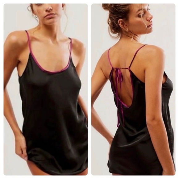 Free People Dresses & Skirts - SOLD DO NOT PURCHASE Intimately Free People Just What You Need Black Mini SatiN